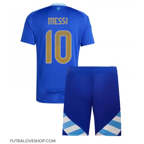 Dres Argentína Lionel Messi #10 Preč pre deti Copa America 2024 Krátky Rukáv (+ trenírky)